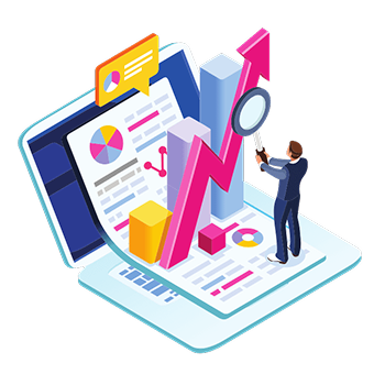 A person analyzing graphs on a laptop, representing Digital Finance and Corporate Reporting with Fractional CFO services.