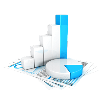 Pie chart and bar graph on financial documents, symbolizing Digital Finance and Corporate Reporting for strategic insights.