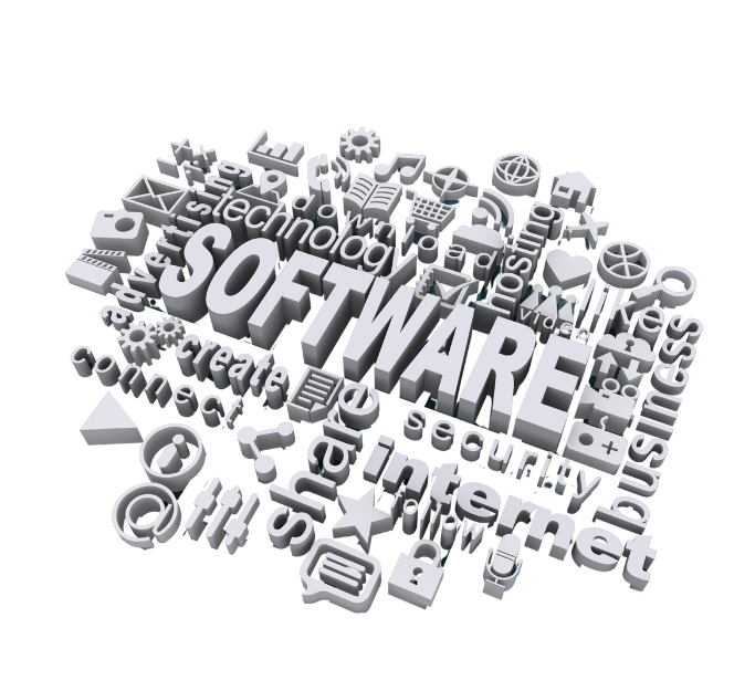 3D word cloud with 'SOFTWARE' at the center, surrounded by terms related to SDLC Automation & Optimization.